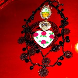 Gorgeous vintage jewelry lot necklaces/Australian crystal pendant/heart …